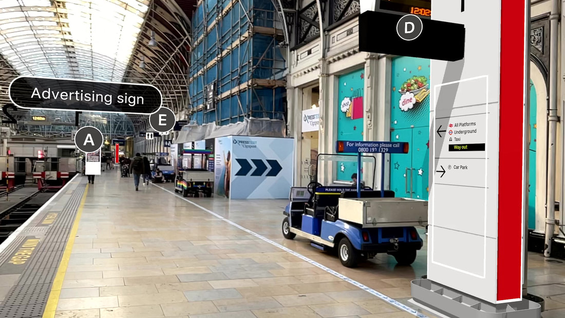 Augmented reality wayfinding network rail